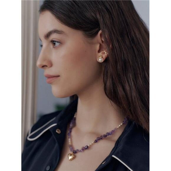 ✨ 18K Gold Plated Bar Earrings with Simulated Pearl – Dainty Modern Studs - Picture 4 of 4